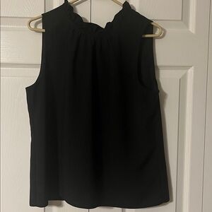 JCrew mercantile Sleeveless Mock Neck black Chiffon Top M